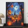 Halloween Diamond Painting Mosaic Art Kit Pumpkin Castle Full Moon Nightscape Handmade DIY Home Decoration