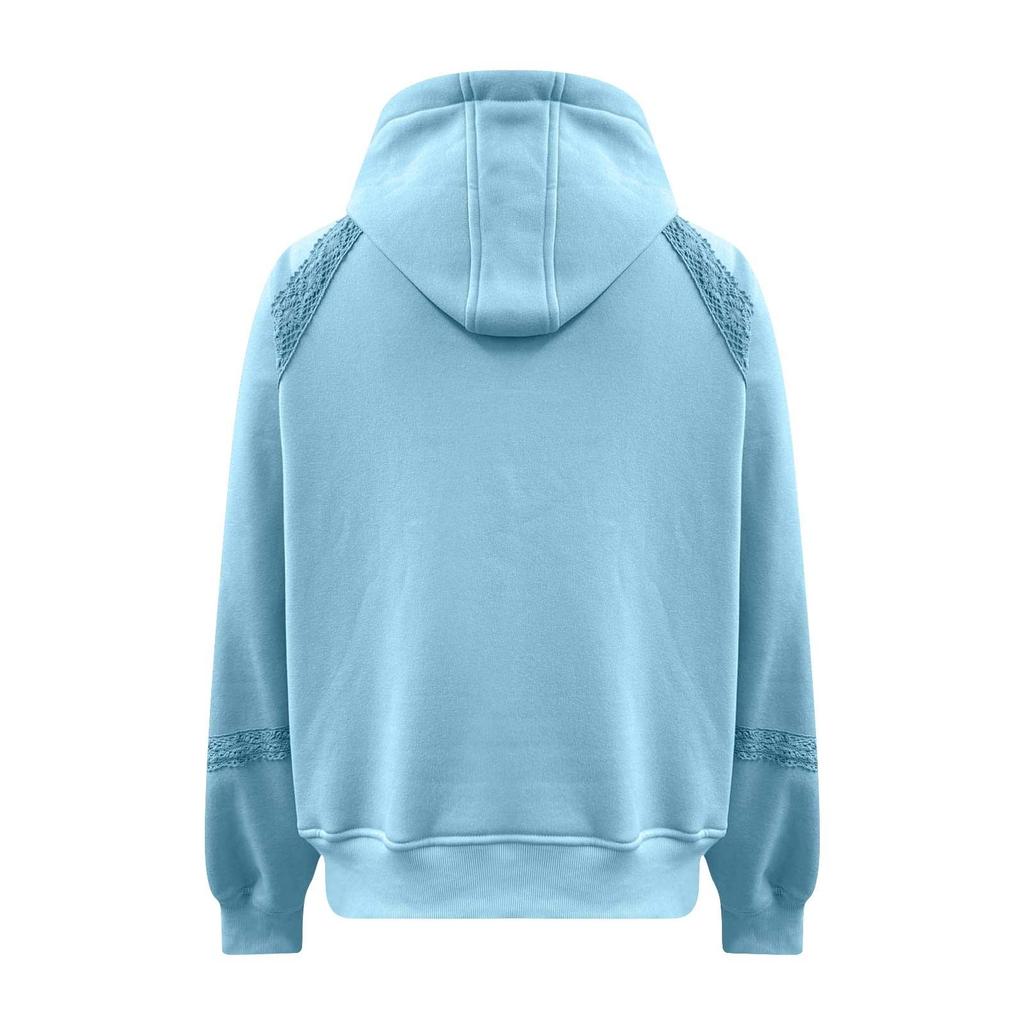 Women's Fleece Jackets Fashion 1/2 Zipper  Long Sleeves Hooded Pullover Sweatshirt With Pockets