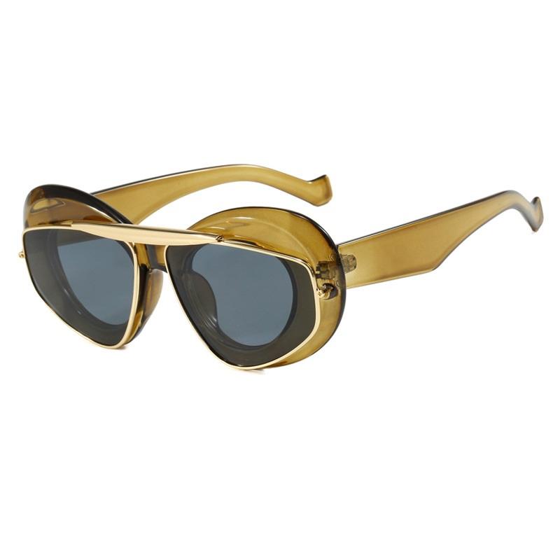 NEW Punk Oval Sunglasses 2000S Y2K Hip Hop Luxury Brand UV400 Unisex Shades for Women Men