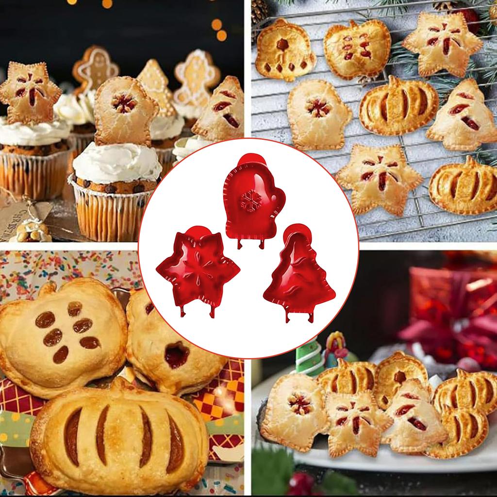 Fall Mini Hand Pie Molds Dough Presser Tools Halloween Christmas Pocket Pie Mould Apple Pumpkin and Acorn Shape Baking Tools