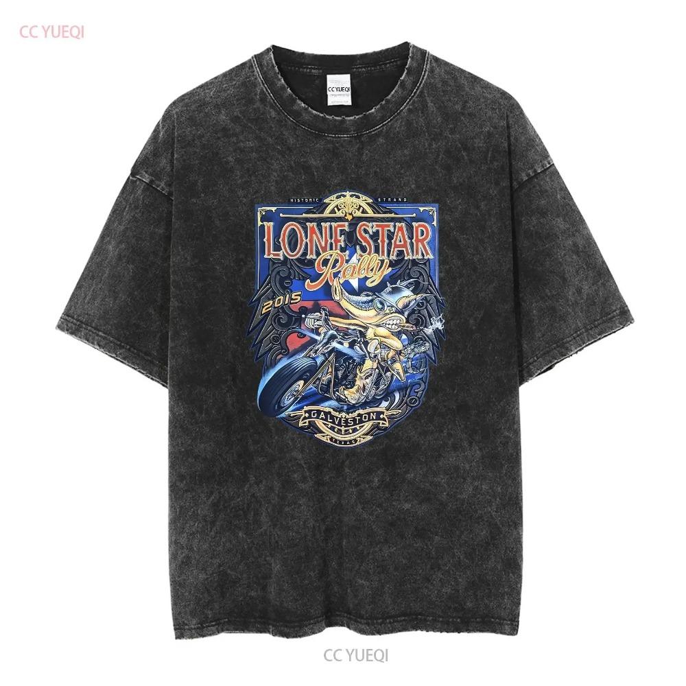 Lone Star Rally Motorcycle Armadillo Biker Galveston Blue T Shirt Large long or short sleeves vintage Washed Slightly homme