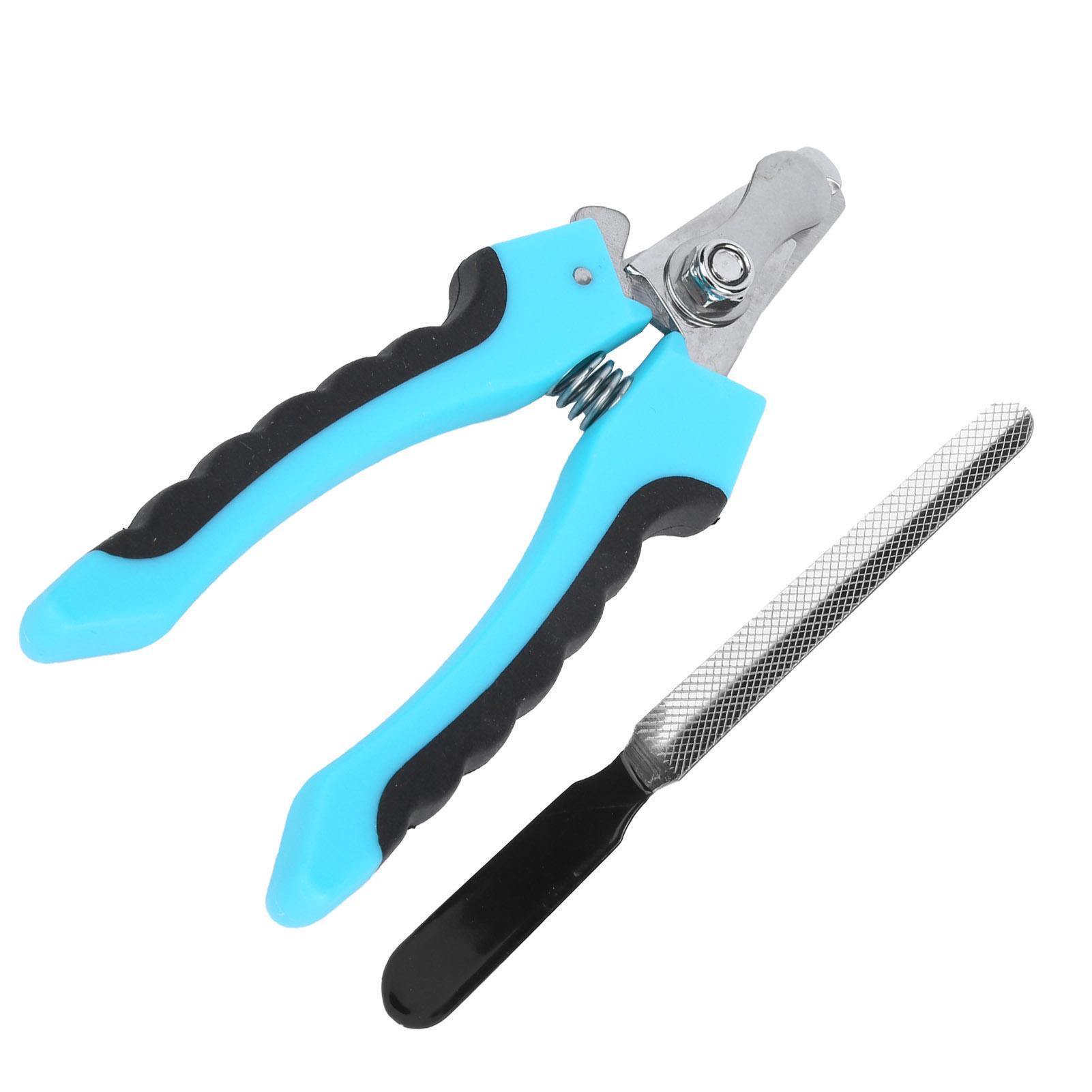 

Pet Nail Clipper Set Dog Stainless Steel Nail Trimmer Safety Guard to Avoid OverCutting(Lake Blue Large )