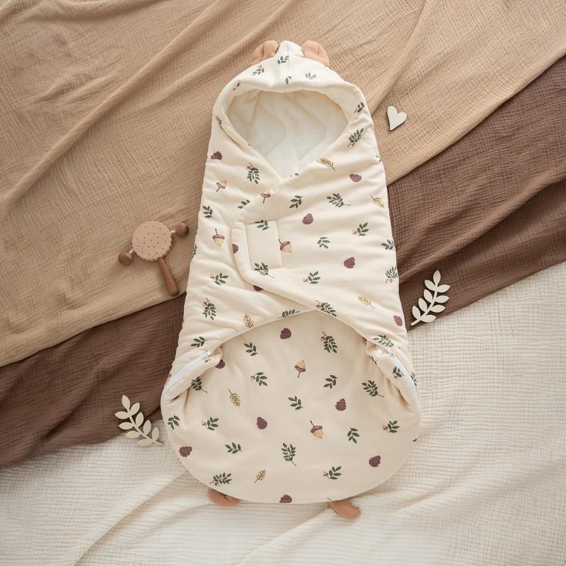 Infant Swaddle Sleep Sack With Cotton Padding Newborns 0-12 Months Winter Warm Security Wrap
