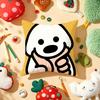 Korea M-Matsui Cute Dog Cushion Cover Plush Fabric Soft Double-Sided Printed Sofa Warm Winter Home Gift Pillow Cover