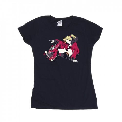 

DC Comics Womens/Ladies Harley Quinn Rollerskates Cotton T-Shirt білий