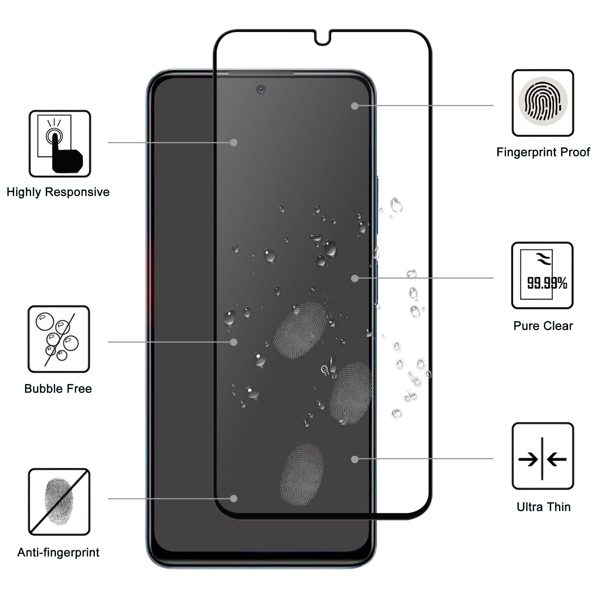 

For Xiaomi Poco C75 4G/Redmi 14R 5G/14C 4G AGC Glass Screen Protector Full Glue Black Edge Screen Film Type A
