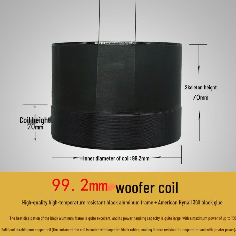 99.5mm Bass Voice Coil, 99.8 High Power, White/Black Aluminum Glass Fiber 100-Core Speaker Repair Parts