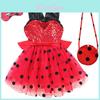 Vestito estivo Miraculous Le Avventure di Ladybug e Gatto Nero con Gonna Pieghettata per Bambini dai 3 agli 8 Anni
