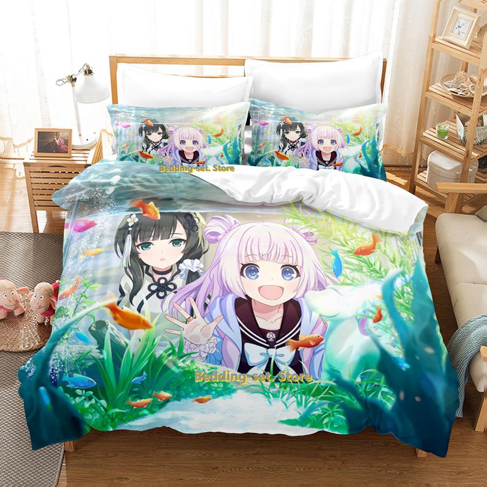 Assault Lily Bouquet Bedding Set Single Twin Full Queen King Size Bed Set Adult Kid Bedroom Three-Piece Suits Anime Bed Sheet Se