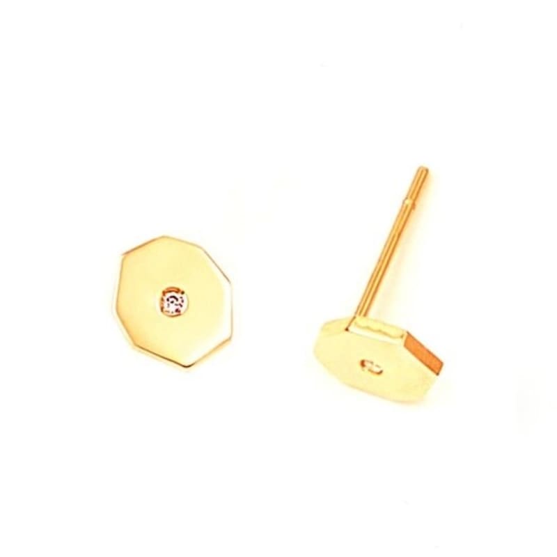 

Felt&Son Small Heptagon Diamond Earrings (14k Gold) 14k white gold