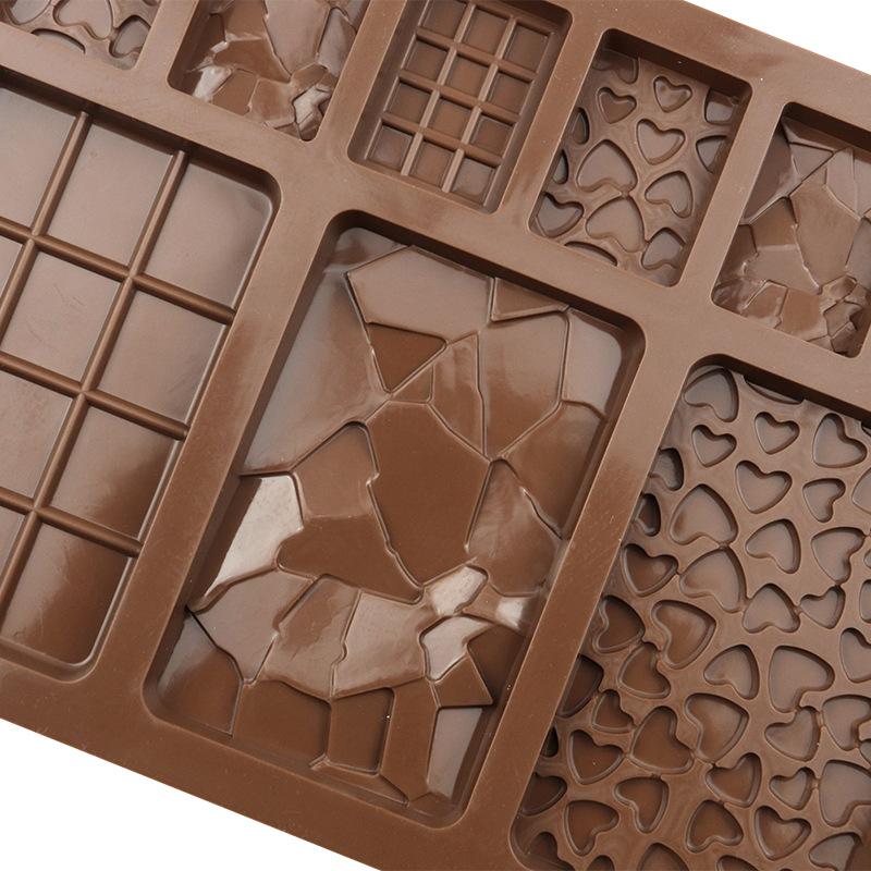 9 Cavity Decomposition Chocolate Mold Food Grade Non-Stick Waffle Chocolate Mold