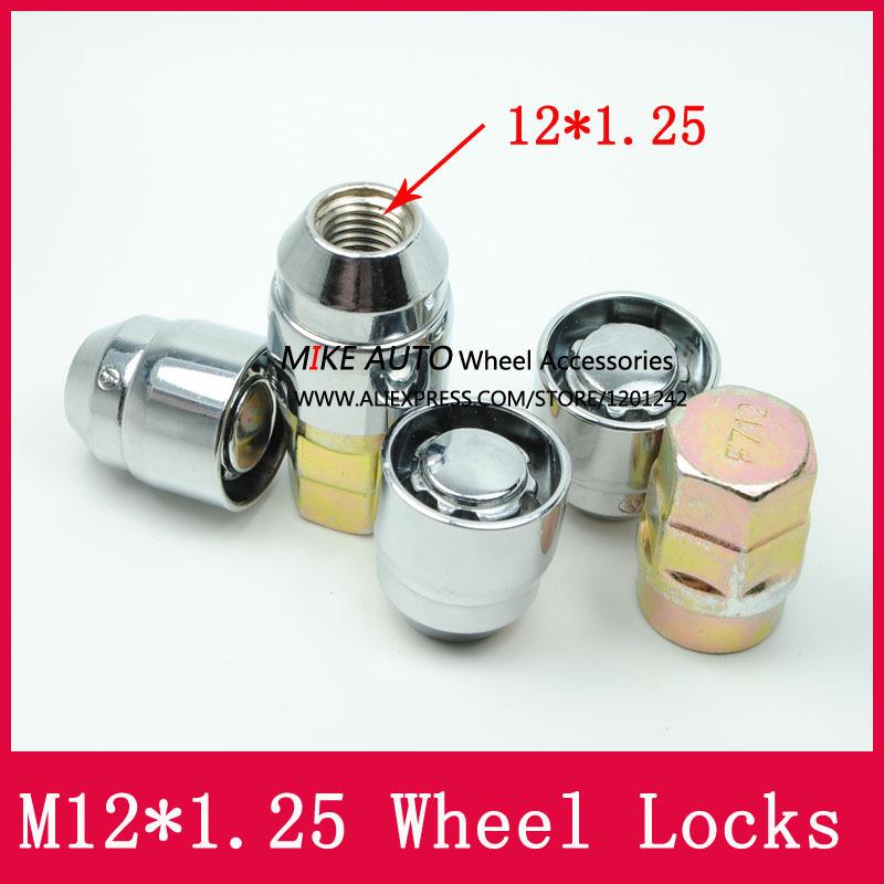 4Nuts+2keys M12x1.25 1.25 Wheel Locks Lug Nuts Anti theft Security Nut Fit For Suzuki Celerio Swifit Jimny Liana Sedan LS010-06