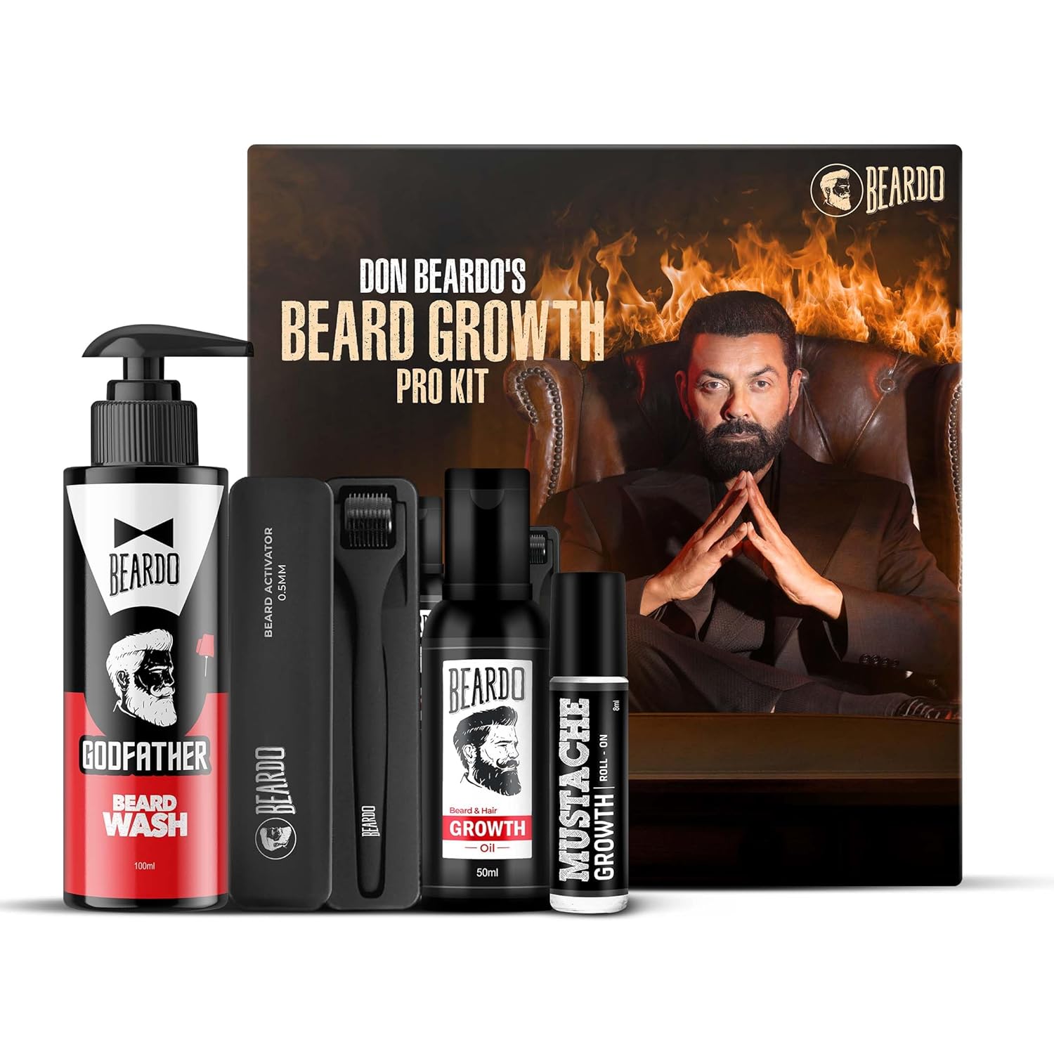 

BEARDO Don’s Beard Growth Pro Kit Complete Beard Grooming Set For Men With Oil Wash Activator Roll On Gift Kit