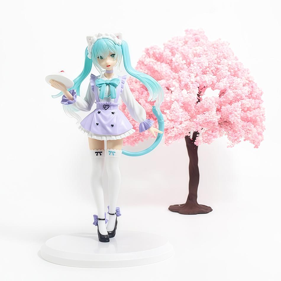 19cm Anime Cat Ears Maid Hatsune Miku Fancy Action Fashion Figure PVC Collection Model Peripheral Ornaments Decorative Toy