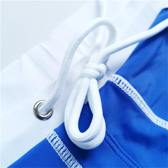 Men Summer Swimming Trucks Mid-rise Drawstring Patchwork Color Pocket Swimming Shorts Quick-Drying Stretch Beach Surfing Shorts