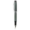 Xezo Incognito Diamond Cut Serial Medium Fountain Pen, Zinc Slate Lacquer. Platinum Plated. Zinc Green.