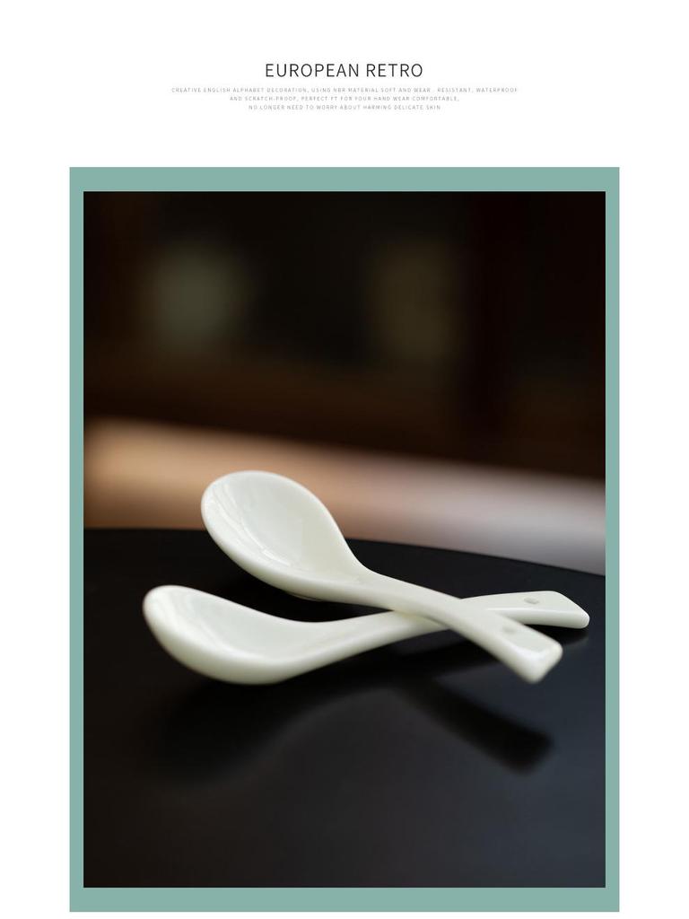 Dehua White Porcelain Ceramics: 12ml Small Soup & Teaspoon for Household & Restaurant Use