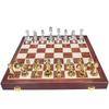 High-End International Metal Acrylic Folding Chess Set with Wooden Box