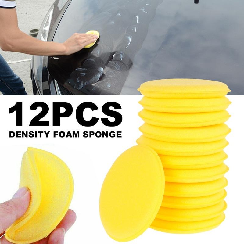 12/24Pcs Car Foam Sponge Wax Applicator Cleaning Detailing Pads Wax Soft Sponge Cleaning Accessories Dust Remove Auto Care Polishing Pad