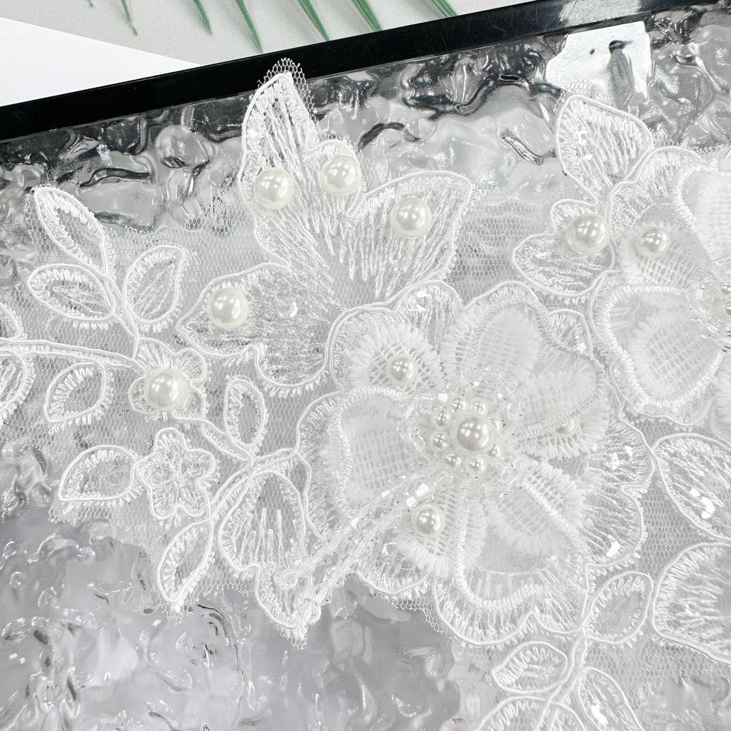 Bead Crystal Fringe Applique Embroidery Flower Decoration Bag Dress Wedding Accessories Cloth Sticker Accessories