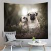 Cute Animals Pet Pug Dog Decor Tapestry for Backdrop Creativity Bedroom Dorm Living Room Modern Decor Wall Hanging Tapestries