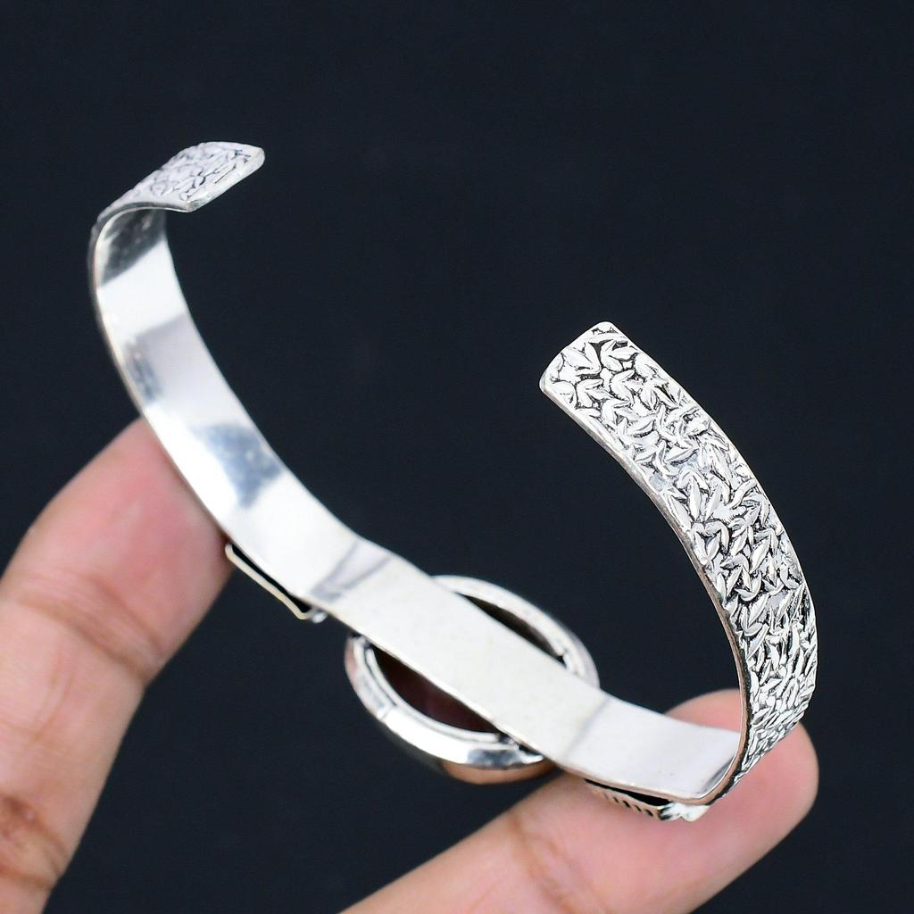 Sterling Silver Oval Crazy Lace Agate Gemstone Sister Boho New Bangle Bracelet