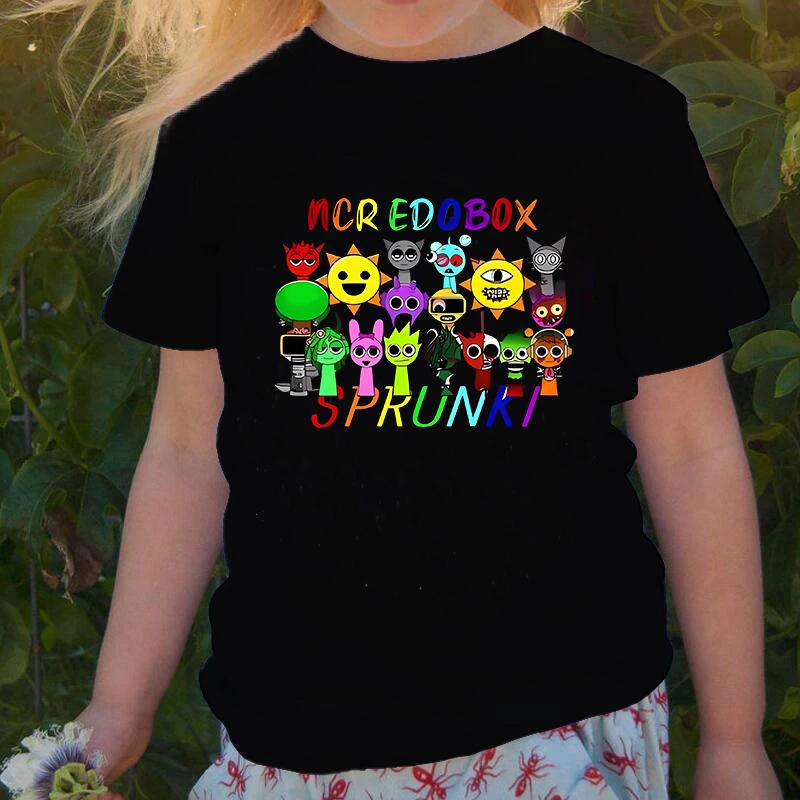 2025 Caliente Niños Sprunki Camiseta Moda Infantil Casual Dibujos Animados Incredibox Camisetas Niños Cuello Redondo Manga Corta Ropa de Verano para Bebé Niña