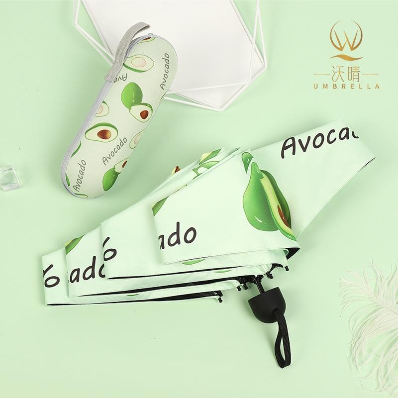 Anti UvMini Capsule Cute Fruit Pattern Umbrella Five-folding Travel Umbrella Folding Pocket Umbrella