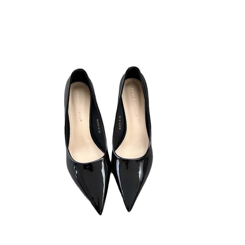 2026 Autumn Style Shallow Mouth Single French 6CM Versatile Stiletto High Heels Plus Fat Widening Large Women's Shoes
