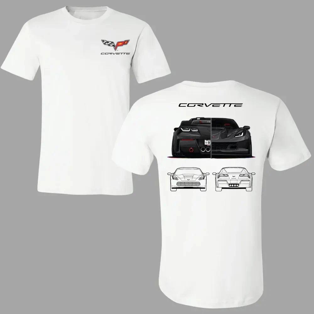 Corvette Car Graphic T-shirt, 2 Sides Print Featuring Blacked-Out C7 ZR1 XS