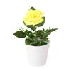 Artificial Potted Rose Desktop Faux Rose Bonsai Reusable Artificial Rose in Flower Pot for Home Office Decor Photography Prop