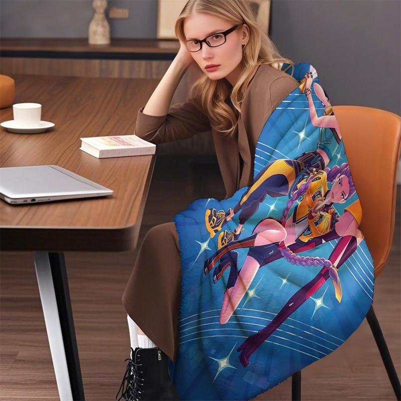 K-Pop Demon Hunters Fan Gifts Blanket Anime Flannel Throw Blanket Suitable Home Leisure Camping Travel Multifunctional Blanket