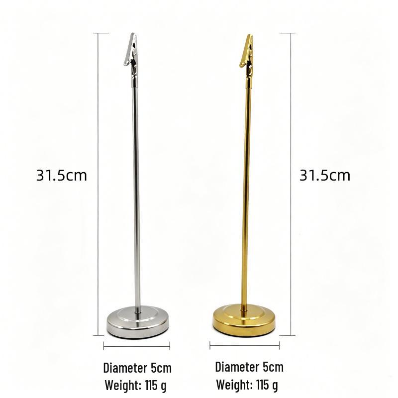 Vertical Menu Holder & Table Card Display Stand with Alligator Clip for Hotels & Restaurants