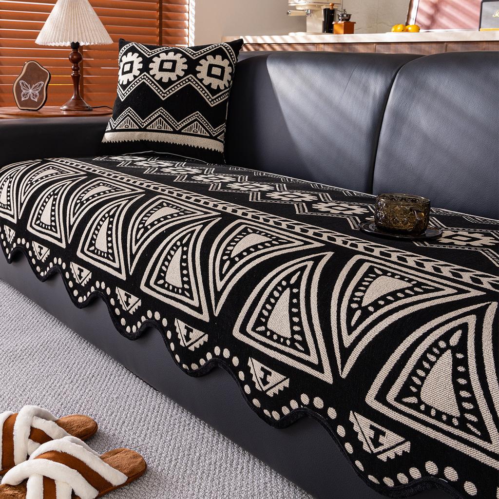 Spezialgeformtes Sofakissen Universal für alle Jahreszeiten, Neues rutschfestes Sitzkissen, Einteiliger Leder-Gerade-Reihen-Sofabezug, Stoffhandtuch