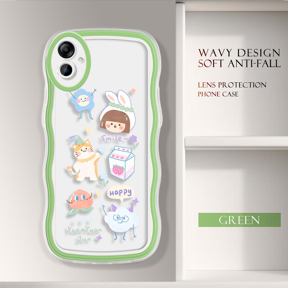 

Модний м який хвилястий чохол для телефону з мультяшним візерунком Захист камери Ударостійкий чохол для мобільного телефону для Samsung Samsung A22