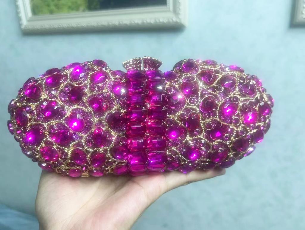 Rhinestone Evening Bag Yellow/Pink /Green Diamond Wedding Purses Bridal Prom Clutches Luxury Women Crystal Clutch Handbags