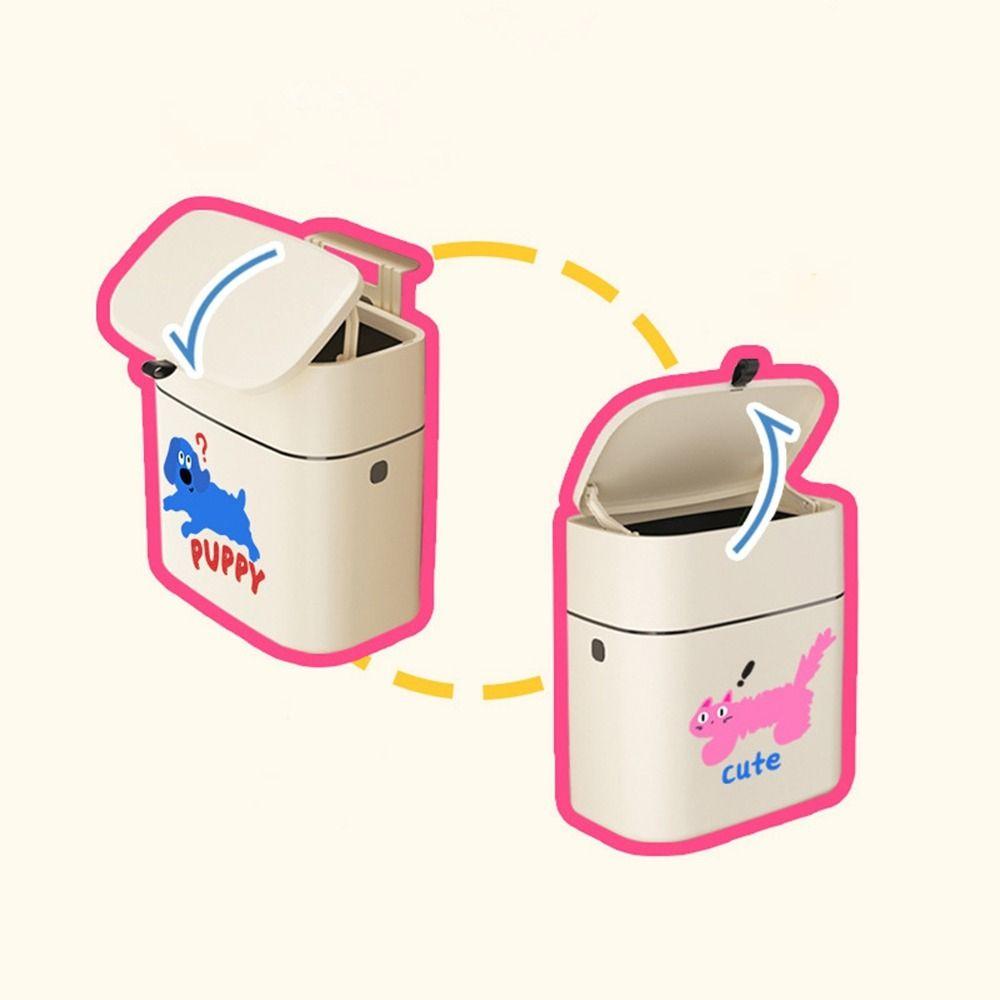 Punch Free Waste Storage Bucket Flip-Top Garbage Container Cute Wall Mounted Trash Can  for Home