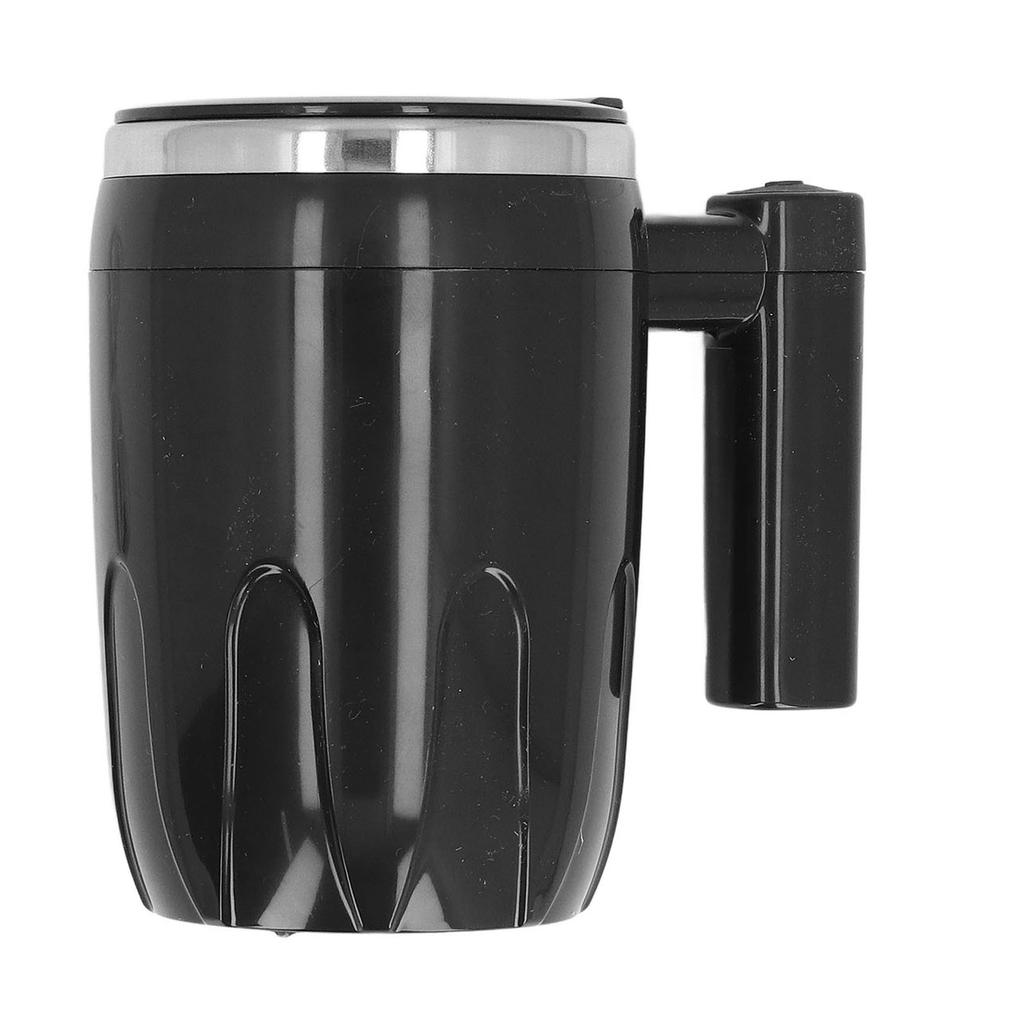 Self Stirring Coffee Mug Rechargeable with Lid Portable Electric Magnetic Automatic Mixing Black