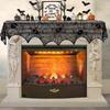 Halloween Decorations Tablecloth Black Lace Spider Cobweb Table Cover Spiderweb Mantel Fireplace Scarf for Halloween Party