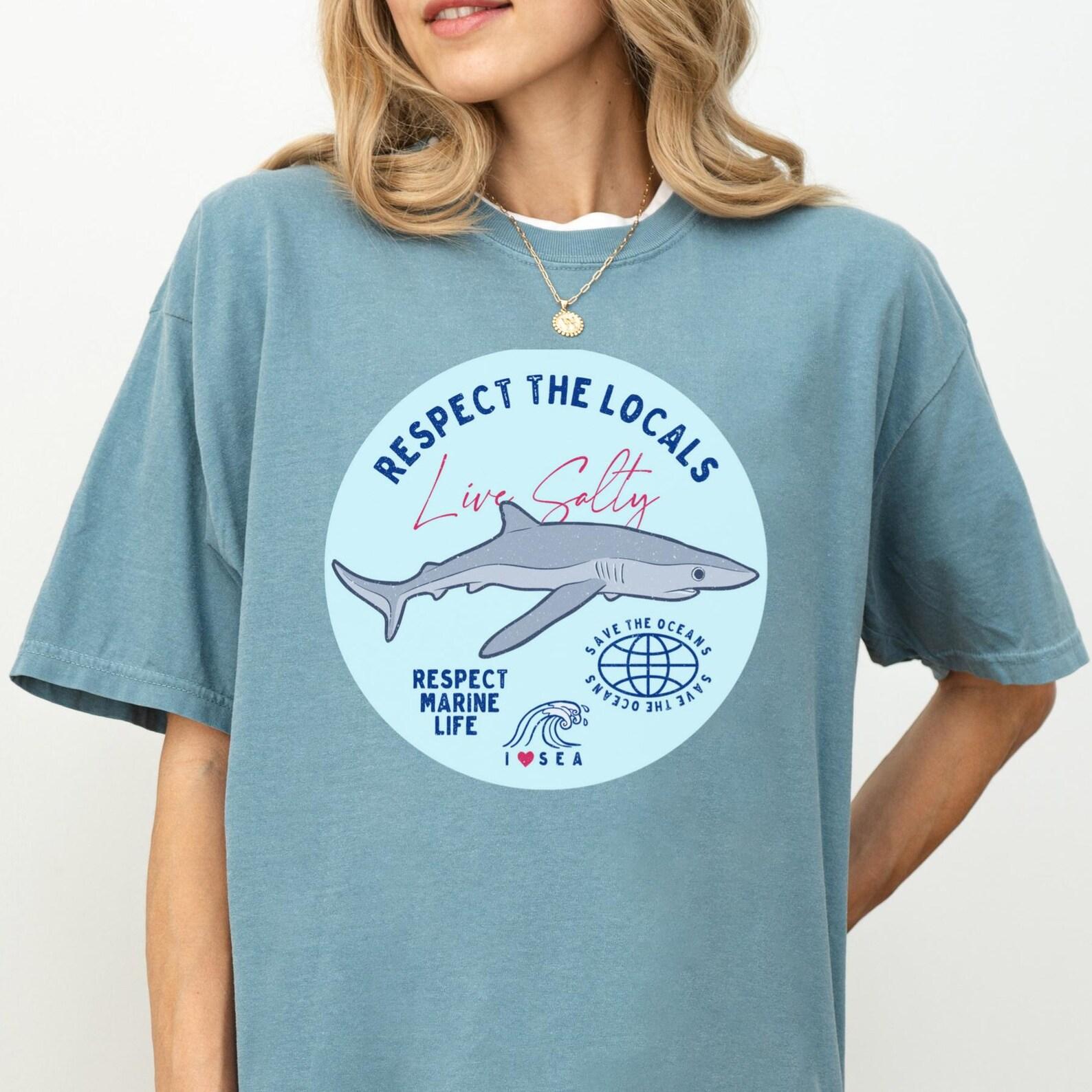 Comfort Colors Ocean Shirt, Marine Life Graphic Tee, Unisex Fit M