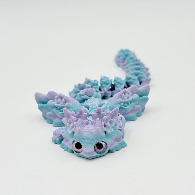 3D Printed Articulated Salamander Dragon Craft Creative Animal Figurine Desktop Ornament for Home Office Decor Collection