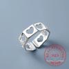 925 Sterling Silver Jewelry Simple Hollow Love Heart Finger Rings for Women Wedding Party Jewelry For Girls Friend Gift