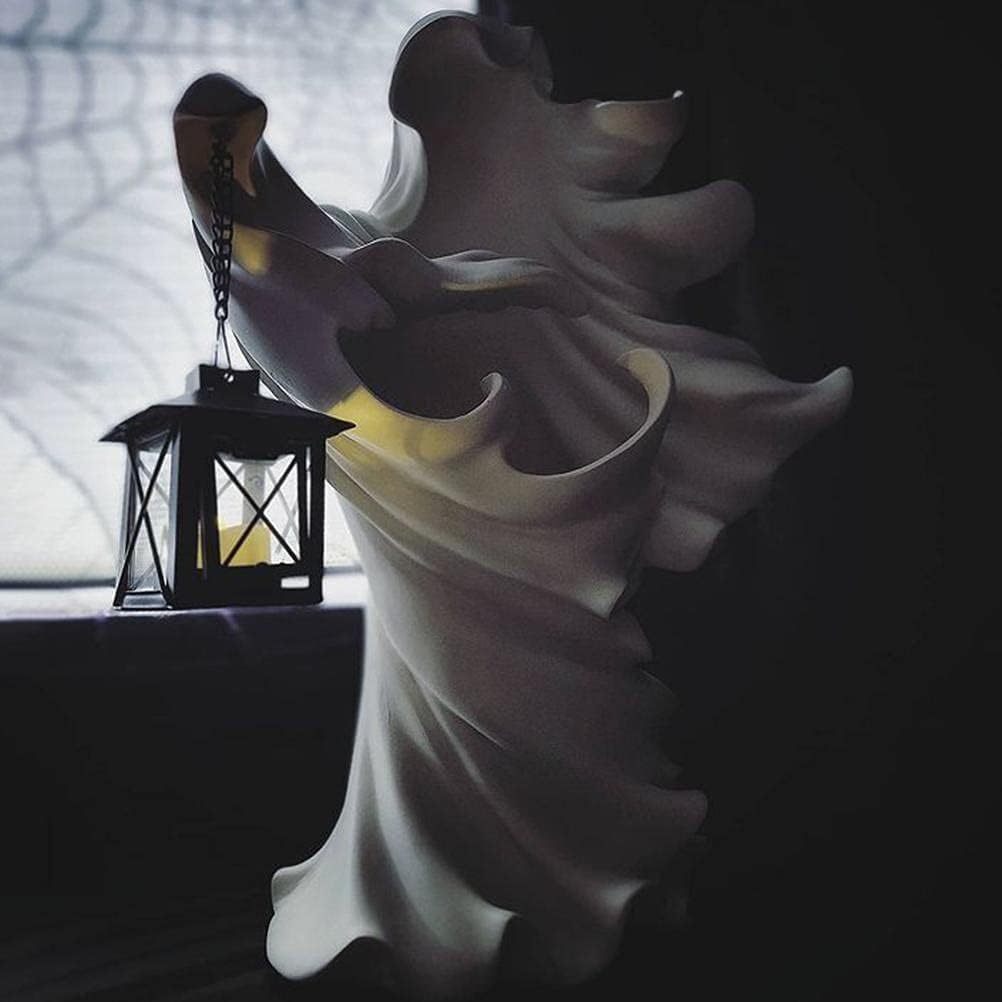 Cracker Barrel Ghost Lantern Statue - 7.87" Garden Yard Home Party Halloween Decoration