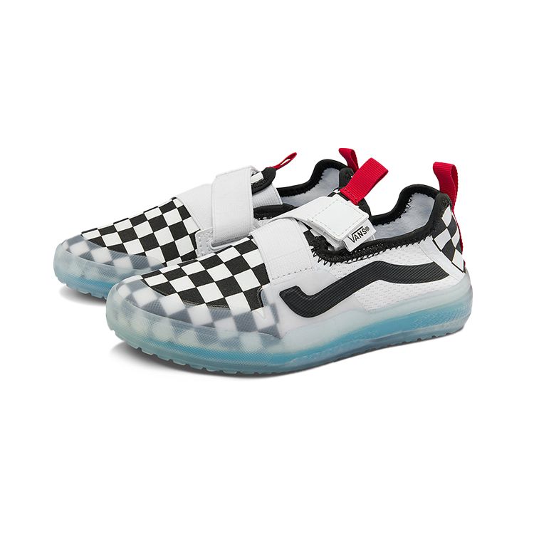 Vans Strker Ultimate Waffle Mesh Canvas Casual Low Top Kids Skate Shoes Kids Sneaker Black White VN0A4UVY5GU