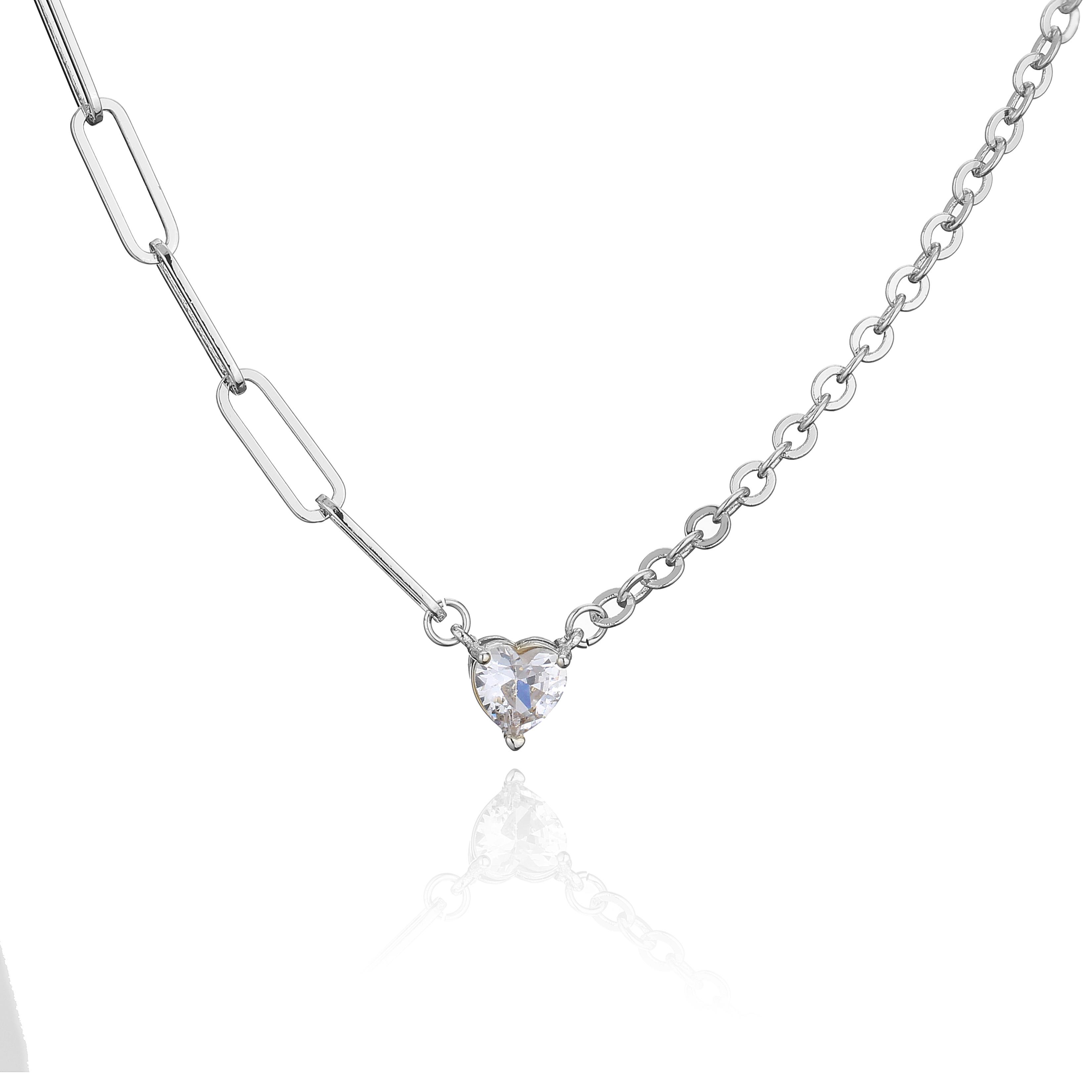 

HECHENG,Pink Heart Necklace for Women, 18k Gold Plated Fashion Choker for Best Friends Girlfriend Gift 40cm медный/белый