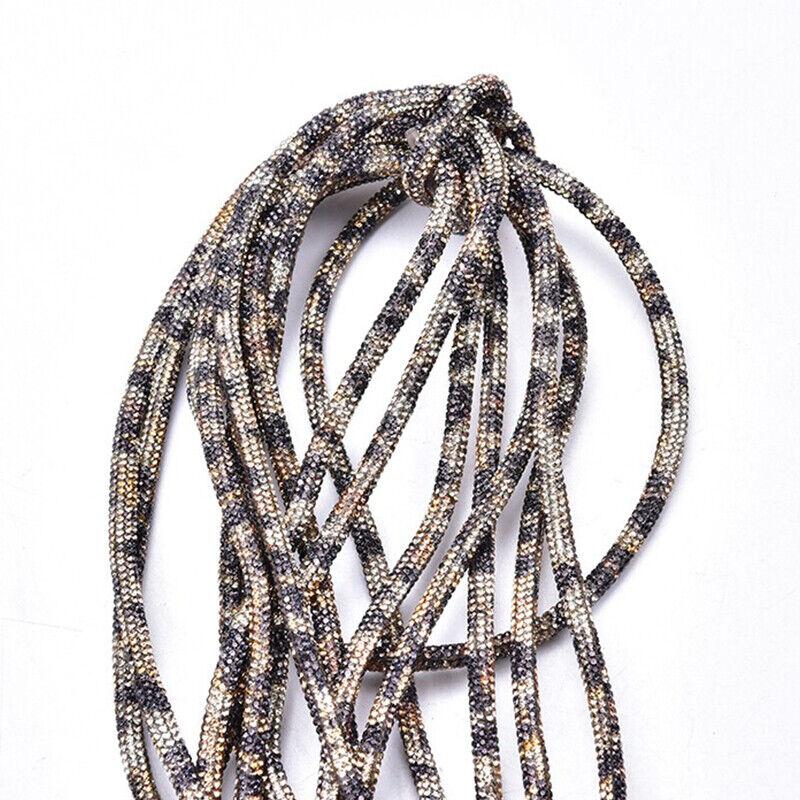 6MM Shiny Rhinestone Tube Rope Chain Empty Hot Melt Hose Bridal Applique for Jewelry Making DIY Rhinestone Tube Cord Rope
