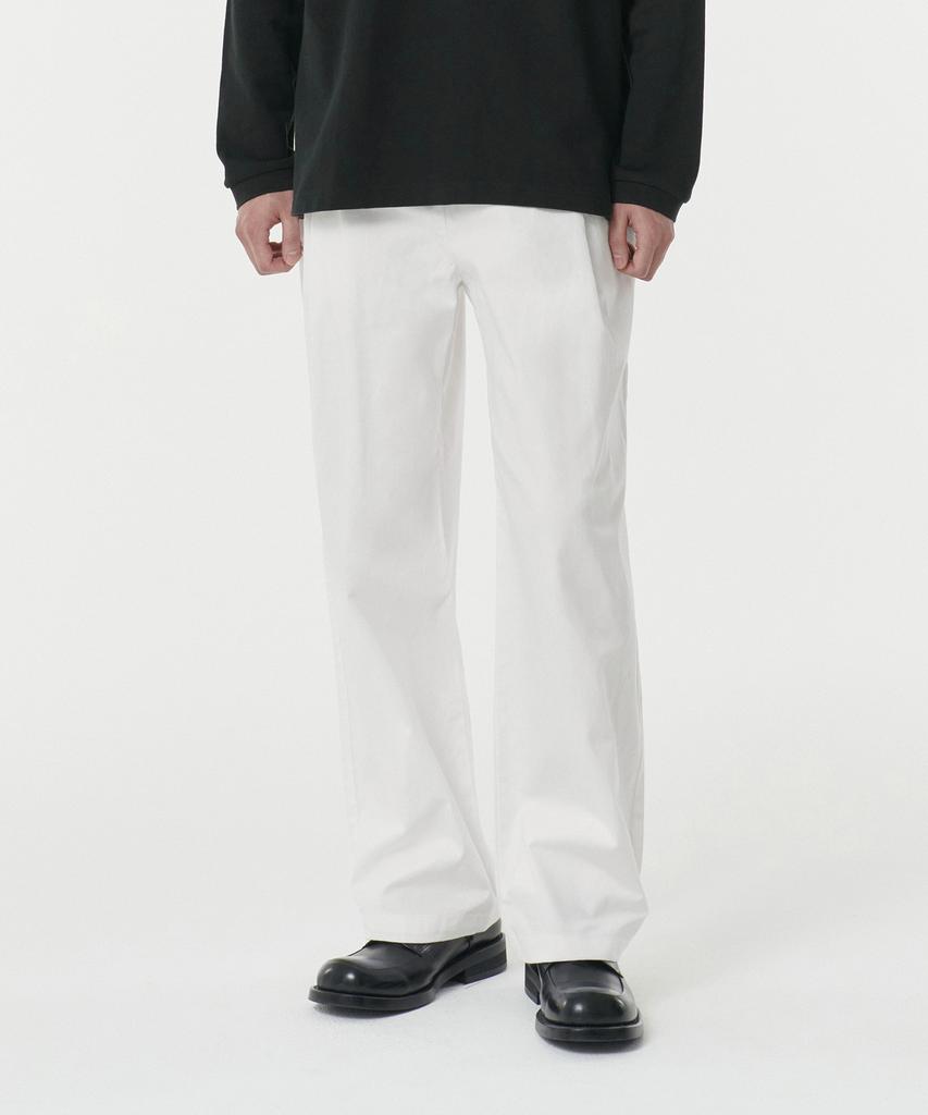 MUSINSA STANDARD Cotton Deep Tuck Wide Elastic Waist Pants [Off-White]