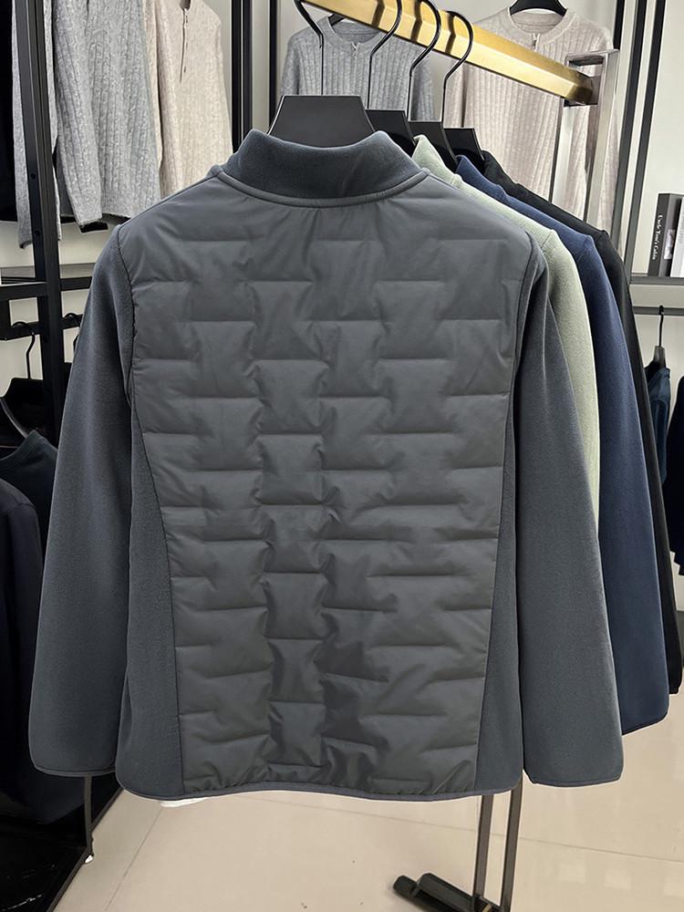 Men's Lightweight White Duck Down Jacket, Stand Collar, Thick, Warm Fleece, for Autumn and Winter.