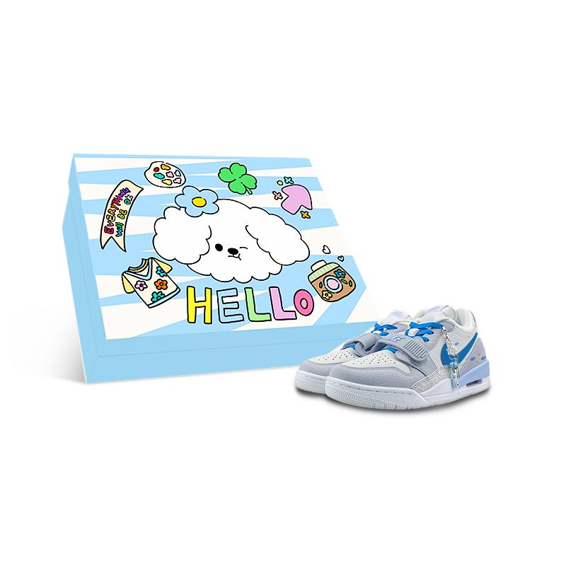 

Jordan Legacy 312 Abrasion Resistant Low top Vintage Basketball Shoes Men s White Blue HQ1190-101(Team1311-BOX) 46