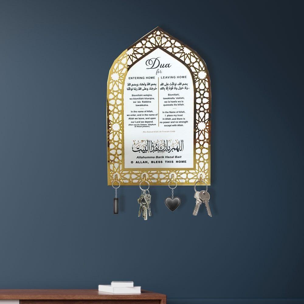Decorative Acrylic Key Hanger Wall Mounted Arabic Key Holder Durable Key Hook Eid Al Adha Gift
